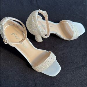 Betsey Johnson Cream Pearl Embellished Heels